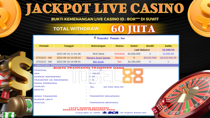 Bukti jackpot Togel88 #438 Bukti jackpot Togel88 #438