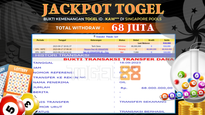 Bukti jackpot Togel88 #444 Bukti jackpot Togel88 #444