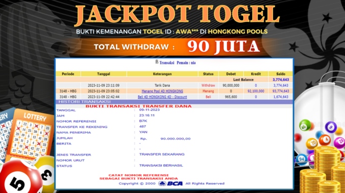 Bukti jackpot Togel88 #468 Bukti jackpot Togel88 #468