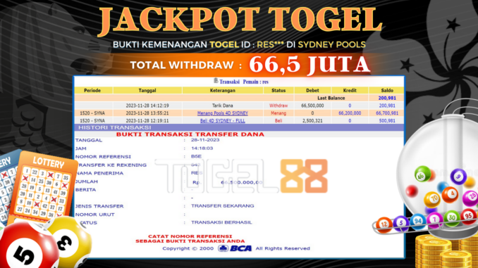 Bukti jackpot Togel88 #513 Bukti jackpot Togel88 #513