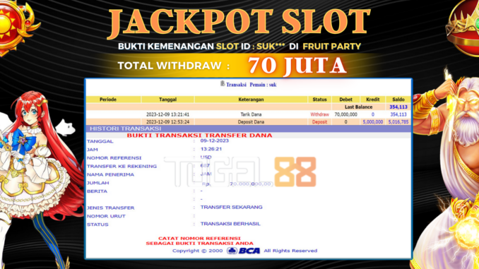 Bukti jackpot Togel88 #538 Bukti jackpot Togel88 #538