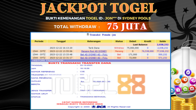 BUKTI JP TOGEL88 #575 BUKTI JP TOGEL88 #575