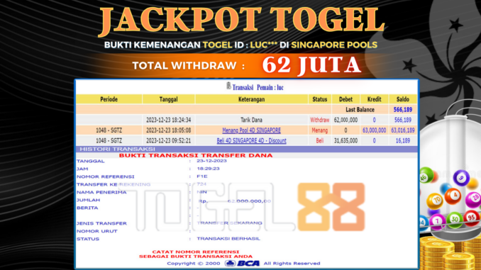 BUKTI JP TOGEL88 #578 BUKTI JP TOGEL88 #578