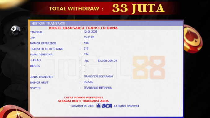 TG88 BUKTI JP SIANG