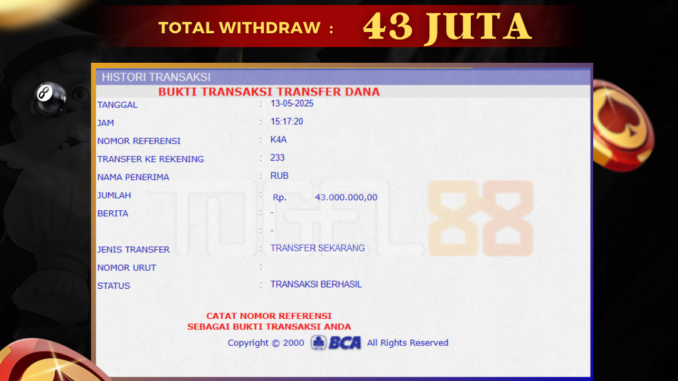 TG88 BUKTI JP SIANG