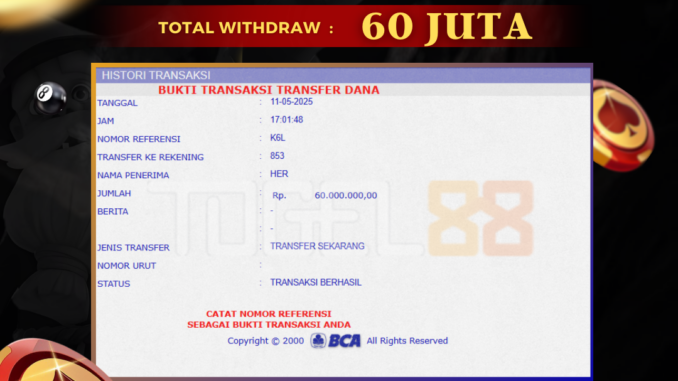 TG88 BUKTI JP SIANG
